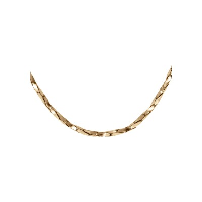 Chaîne argent dorure jaune torsade diamanté 1.4mm 45cm