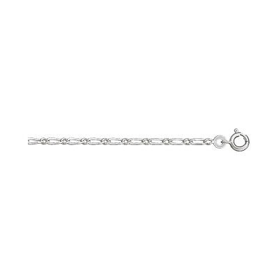 Chaîne argent rhodié 1+1 2mm 45cm