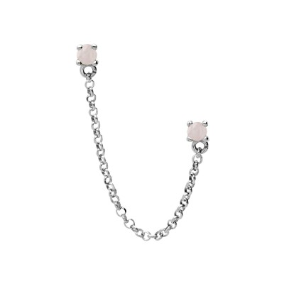 Collier argent rhodié coeur entrelacé oxydes blancs 38+5cm
