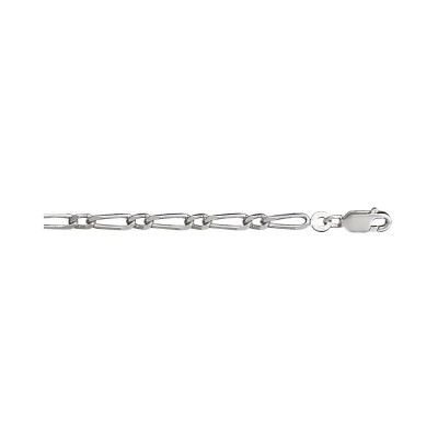 Chaîne 1+1 3mm 45cm argent rhodié