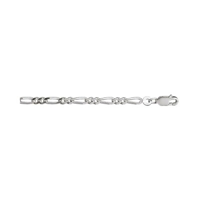 Chaîne 1+2 3mm 50cm argent rhodié