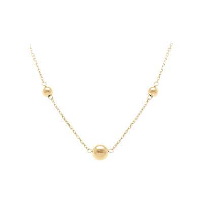 Collier argent doré boules 41+3cm