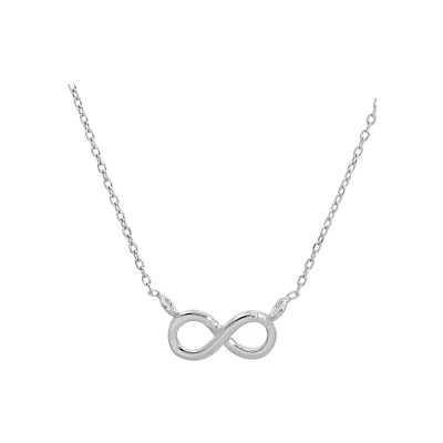 Collier argent rhodié symbole infini 40+3cm