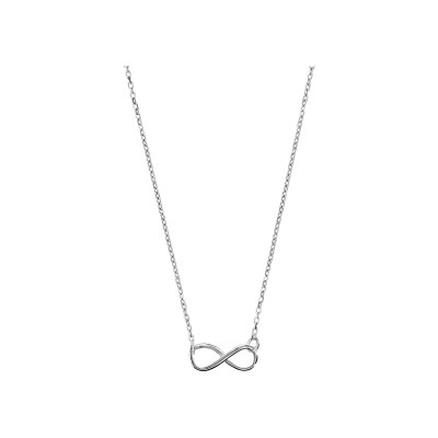 Collier argent rhodié motif infini 40+5cm