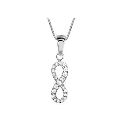 Collier argent rhodié motif 