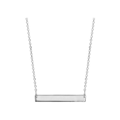 Collier argent plaque rectangulaire horizontal 5mm à graver 43cm
