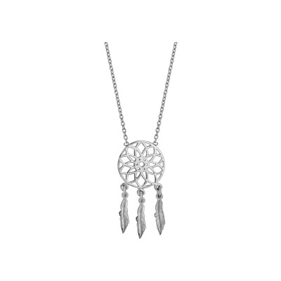 Collier argent rhodié attrape rêve 37+4cm