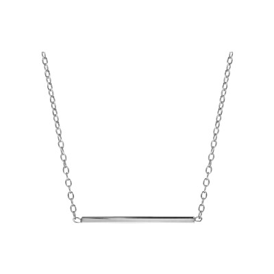 Collier argent rhodié barrette horizontal 42+3cm