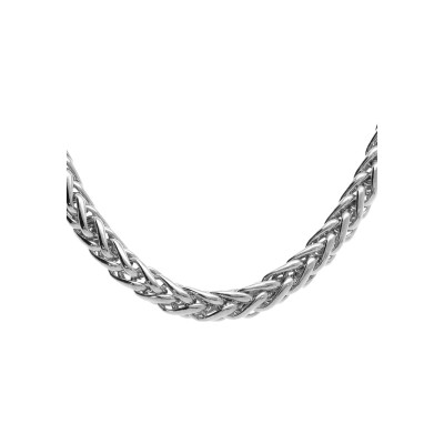 Collier argent rhodié maille palmier 5.5mm 46cm
