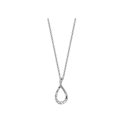 Collier argent rhodié forme infini oxydes blancs sertis 42+3cm