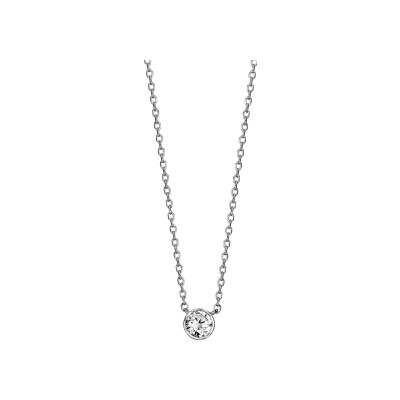 Collier argent rhodié oxyde 5mm serti clos 38+4cm