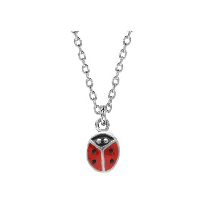 Collier argent rhodié enfant coccinelle 36+2cm