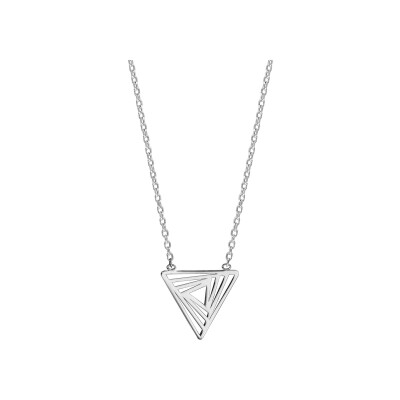 Collier argent rhodié triangle ajouré 38+4cm