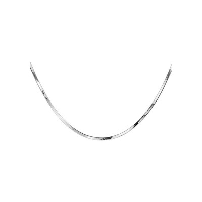 Collier argent rhodié maille miroir 40cm