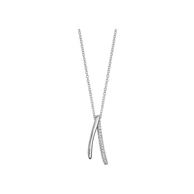 Collier argent rhodié pendentif 