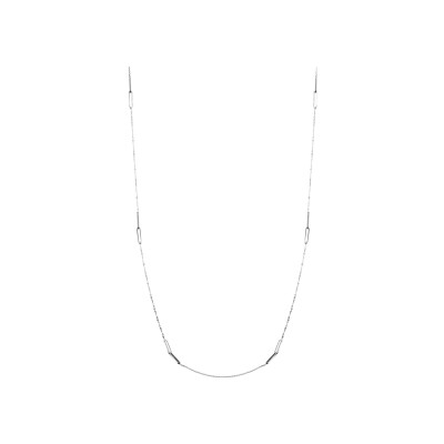 Collier argent rhodié sautoir 90cm
