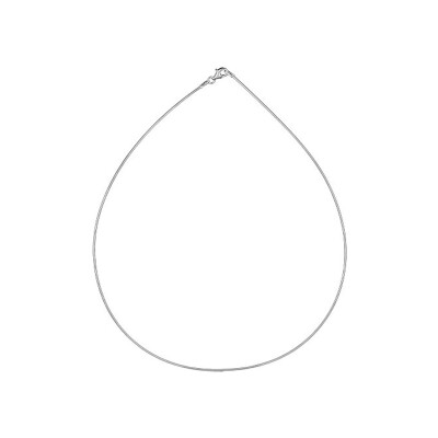 Collier argent rhodié omega ronde 1,00mm mousqueton 42cm
