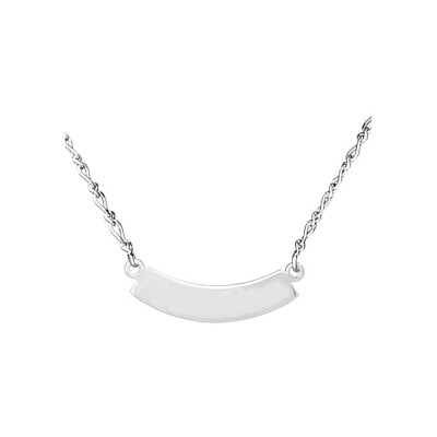 Collier 1+1 plq demi lune argent 40cm