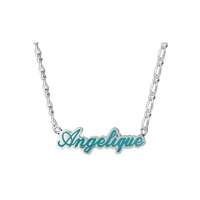 Collier 1+1 grave decoupe argent 40cm