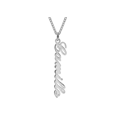 Collier argent forçat decoupe laser anglaise verticale 42cm et anneau à 40 cm