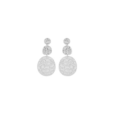 Boucles d'oreilles tige acier embossé