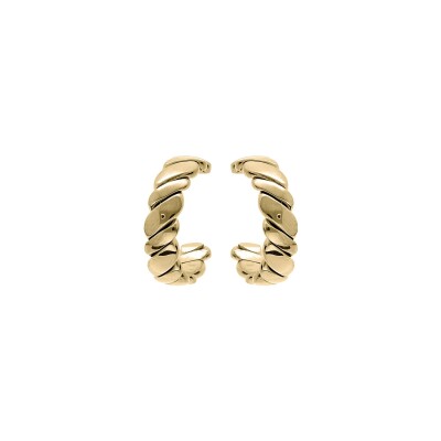 Boucles d'oreilles tige acier et pvd doré Boucles d'oreilles créoles striées 20mm