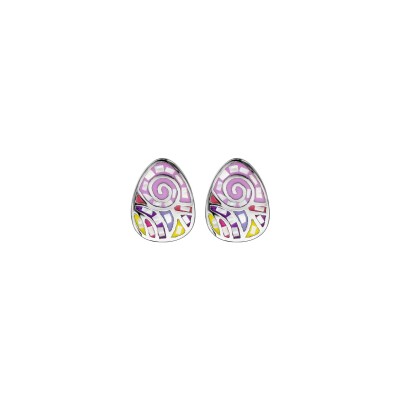 Boucles d'oreilles tige acier stella mia résine et nacre
