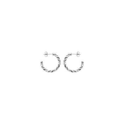 Boucles d'oreilles créoles acier tige torsade 24mm