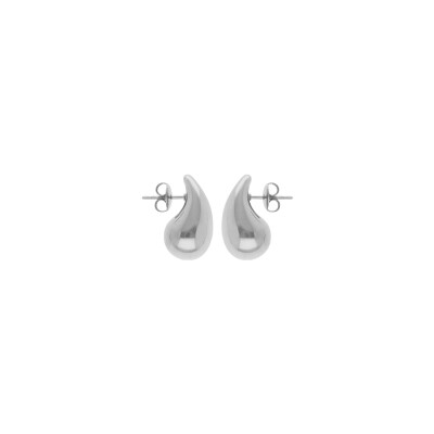 Boucles d'oreilles tige acier petite goutte incurvée 18mm x 10mm