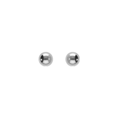 Boucles d'oreilles tige acier boule 5mm fermoir a vis et caoutchouc