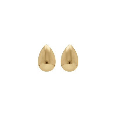 Boucles d'oreilles tige acier doré goutte hauteur 28mm x 20mm largeur