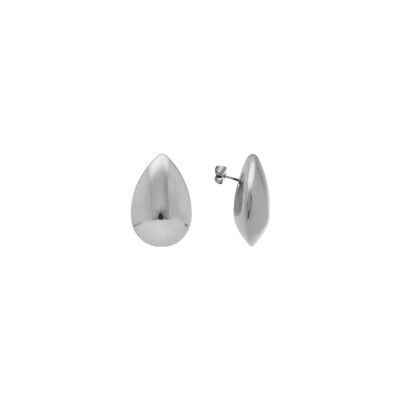 Boucles d'oreilles tige acier goutte hauteur 28mm x 20mm largeur