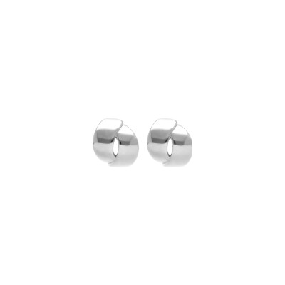 Boucles d'oreilles tige acier ruban croisé
