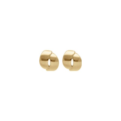 Boucles d'oreilles tige acier doré ruban croisé