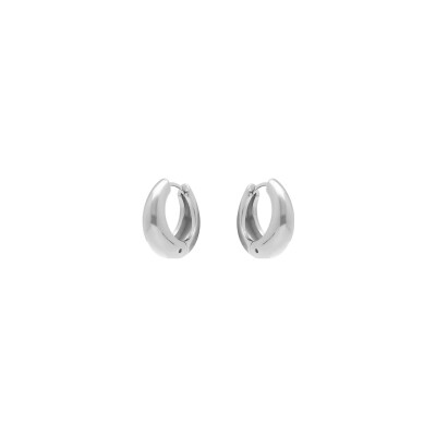 Boucles d'oreilles créoles acier articulée 17mm cubaine