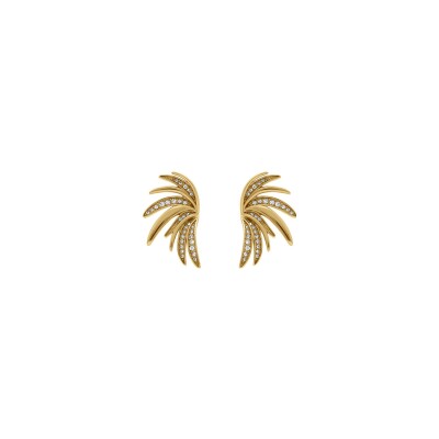 Boucles d'oreilles tige acier oxydes blancs dim 32 x 17