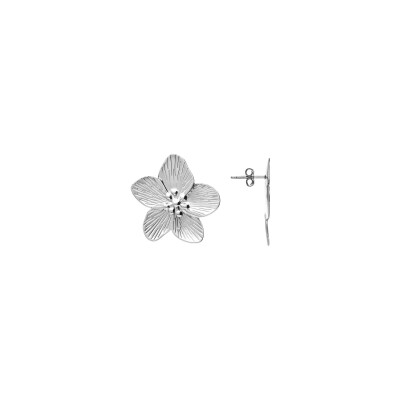 Boucles d'oreilles tige acier fleur 30mm