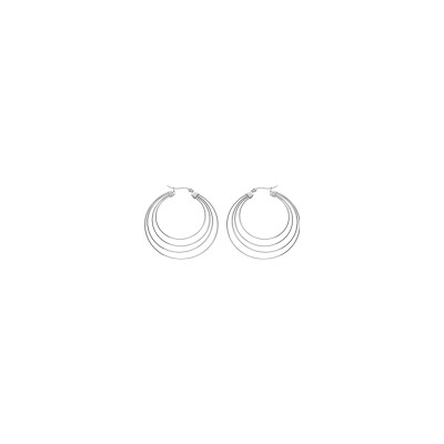 Boucles d'oreilles créoles acier 4 fils grand modèle 50mm