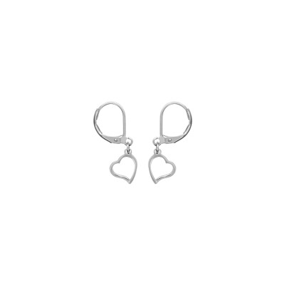 Boucles d'oreilles acier dormeuse coeur ajouré