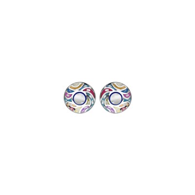 Boucles d'oreilles tige acier clou stella mia couleur pastel et pastille nacre blanche