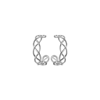 Boucles d'oreilles créoles acier tresse