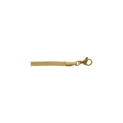 Bracelet acier pvd doré maille miroir 4mm en 17 + 3 cm
