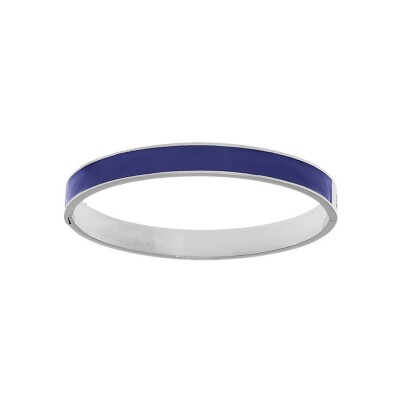Bracelet acier rigide articulée 8mm 60mm résine bleu