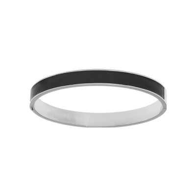 Bracelet acier rigide articulée 8mm 60mm résine noire