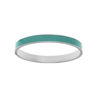 Bracelet acier rigide articulée 8mm 60mm résine turquoise imitation