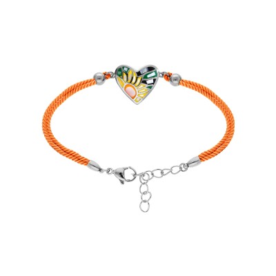 Bracelet acier stella mia forme coeur résine multi couleur 16+3cm