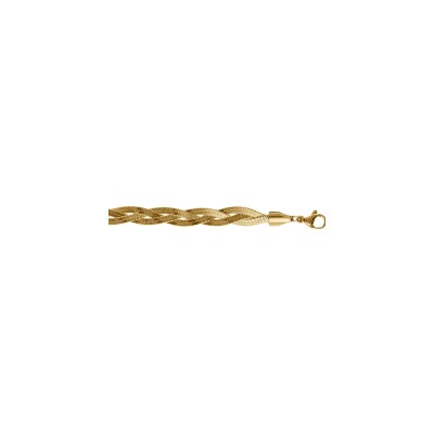 Bracelet acier doré tresse miroir 16+4cm