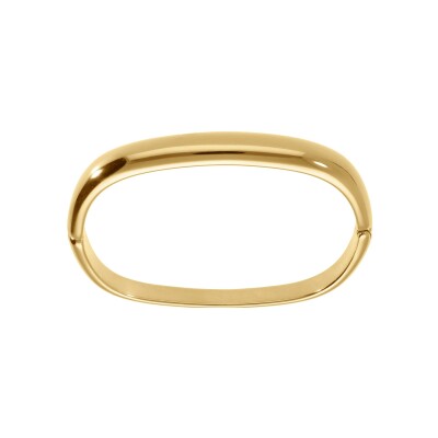 Bracelet acier doré jaune demi jonc forme rectangulaire articulé diam 61x51mm