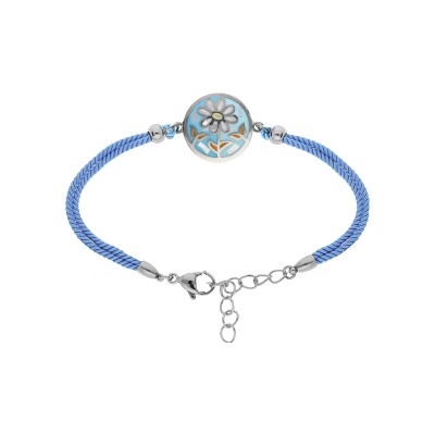 Bracelet acier stella mia résine et nacre fleur 16+3cm
