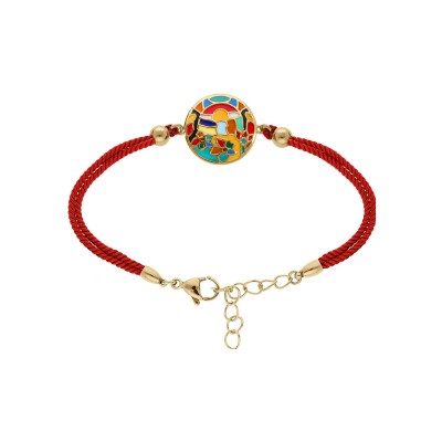 Bracelet acier doré jaune stella mia rond résine multi couleurs 16+3cm